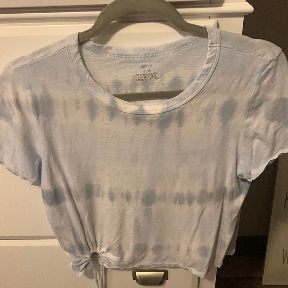 tie dye american  eagle tie bottom tee shirt(crop)
